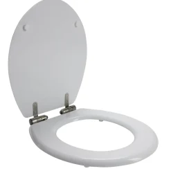 Abattant WC bois blanc motif granit déclipsable frein de chute taille universelle