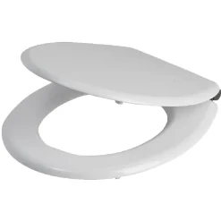 Abattant WC bois blanc uni frein de chute