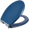 Abattant WC bois bleu avec frein de chute déclipsable réglable < Gifi Best