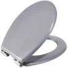 Abattant WC bois gris avec frein de chute déclipsable réglable