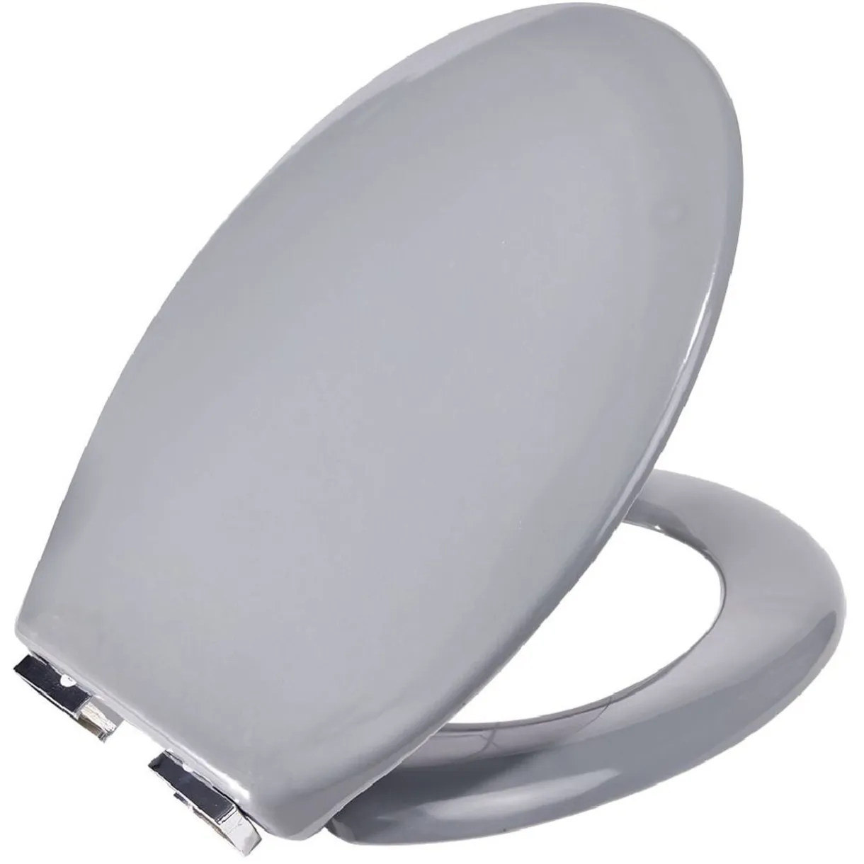 Abattant WC duroplast gris avec frein de chute déclipsable réglable < Gifi Online
