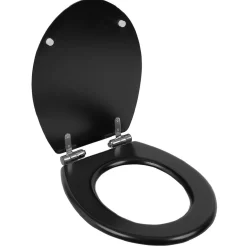 Abattant WC noir avec frein de chute réglable déclipsable 46x36cm < Gifi Clearance