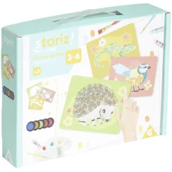 Activité peinture doigt avec 3 cartes à motif animal