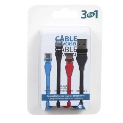 Adaptateur USB 3 en 1 USB-C - micro USB - Lightning < Gifi Best