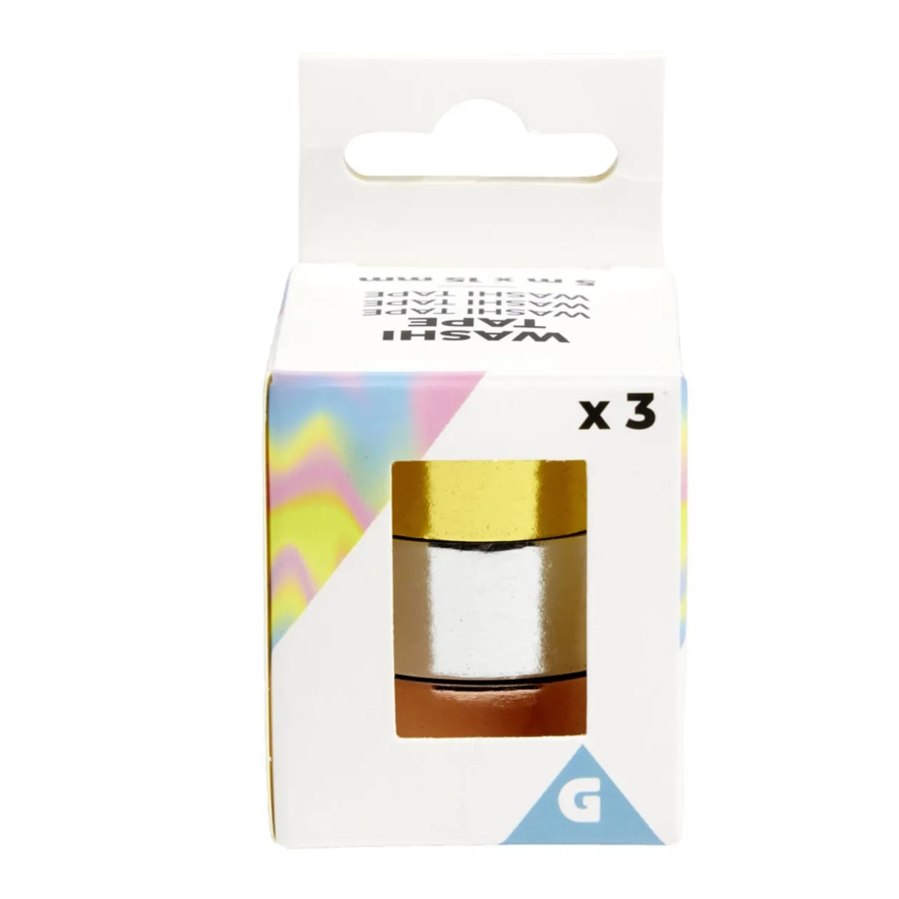 Adhésif washi tape doré argenté rose gold 5m x3