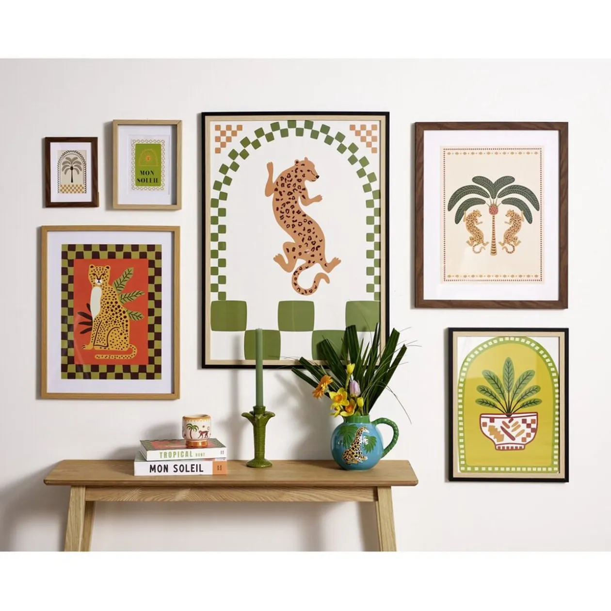 Affiche déco x3 papier thème tropical 30x40cm (4 modèles)