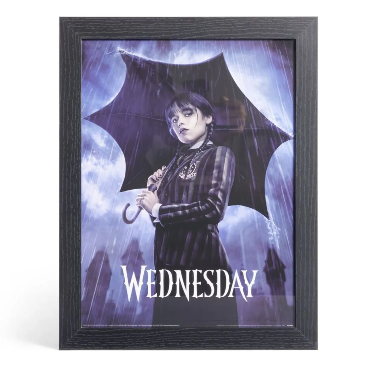 Affiche Mercredi Addams dans cadre bois noir 33,5x44,5xH1,5cm < Gifi Best