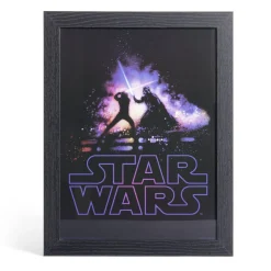 Affiche Star Wars Battle dans cadre bois noir 33,5x44,5xH1,5cm