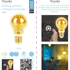 Ampoule ambrée à filament connectée E27 40 W < Gifi