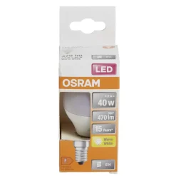 Ampoule LED E14 G45 blanc chaud Osram 4,9W=40W 470lms classe F < Gifi New