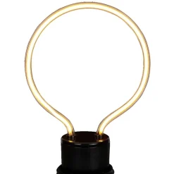 Ampoule LED E27 néon forme ampoule ronde jaune H15,5cm