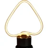 Ampoule LED E27 néon forme coeur jaune