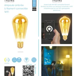 Ampoule longue ambrée LED connectée E27 40 W < Gifi Discount