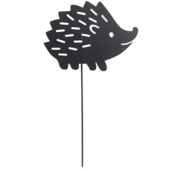 Animal déco à planter hérisson métal noir H37cm
