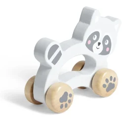 Animal à roulettes raton laveur en bois gris H12cm < Gifi New