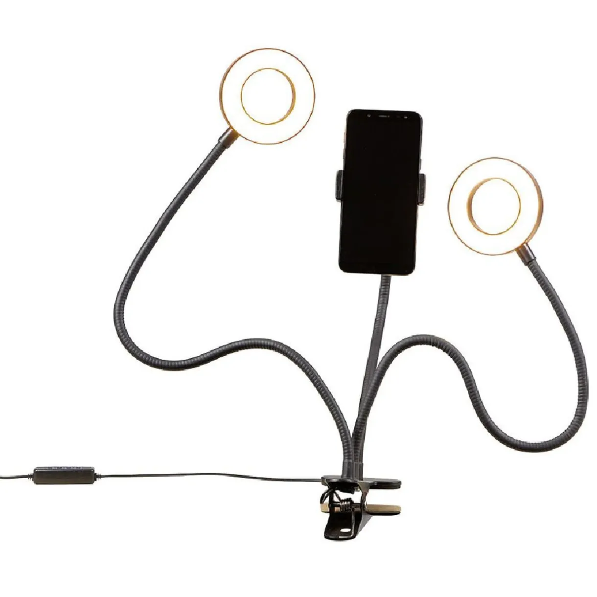 Anneau lumineux flexible à LED x2 avec support pour smartphone < Gifi Best