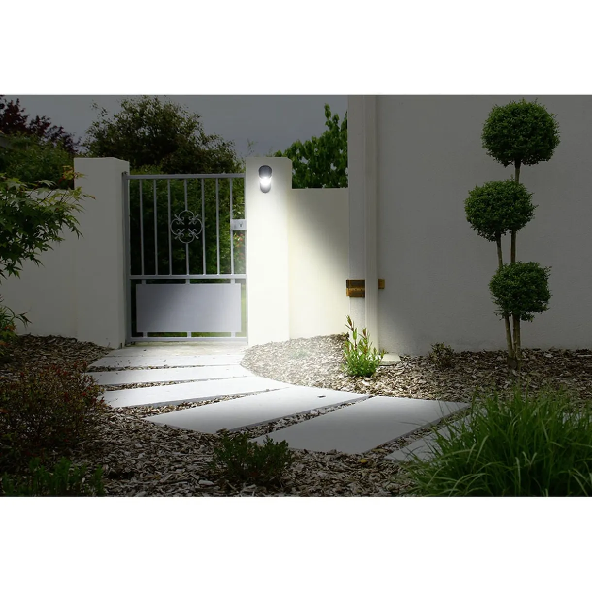 Applique murale solaire LED inox détecteur de mouvement H23,2cm < Gifi Sale