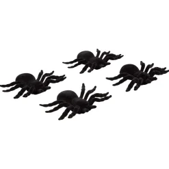 Araignée noire décoration Halloween x4