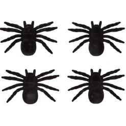 Araignée noire décoration Halloween x4