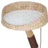 Arbre à chat branche bois 2 niveaux avec panier tressé beige et blanc 68x50xH64cm < Gifi Hot