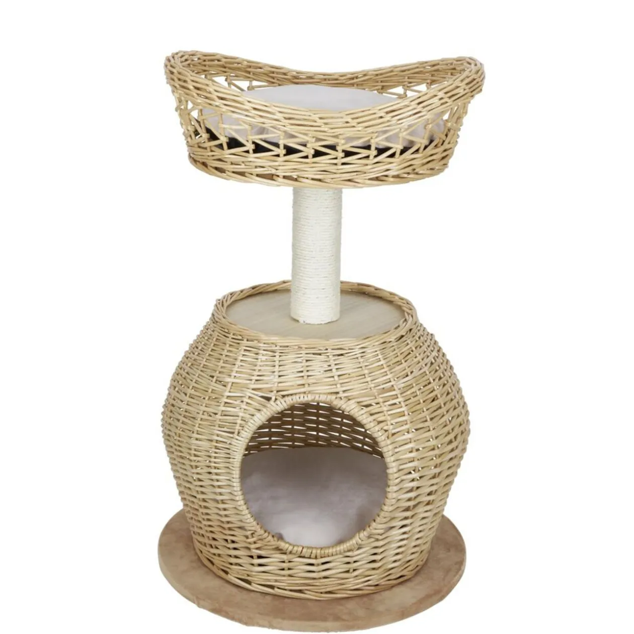 Arbre à chat en jacinthe beige Ø45xH72,5cm