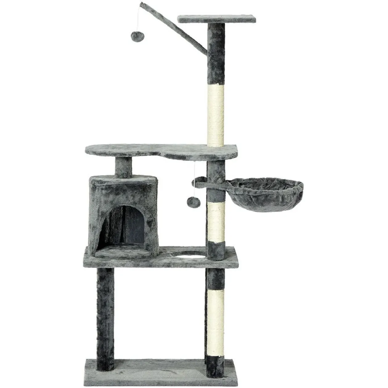 Arbre à chat XL 3 niveaux couchage griffoir H148cm