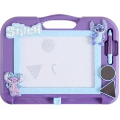 Ardoise magnétique Disney Stitch 1 stylet et 2 tampons plastique violet 24x26cm < Gifi