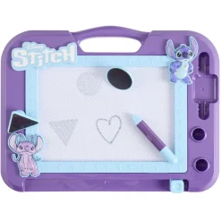 Ardoise magnétique Disney Stitch 1 stylet et 2 tampons plastique violet 24x26cm < Gifi