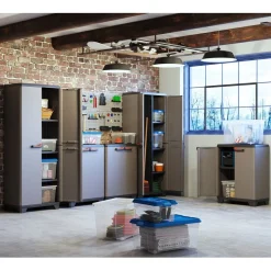 Armoire de garage plastique x2 tailles haute et basse H173cm