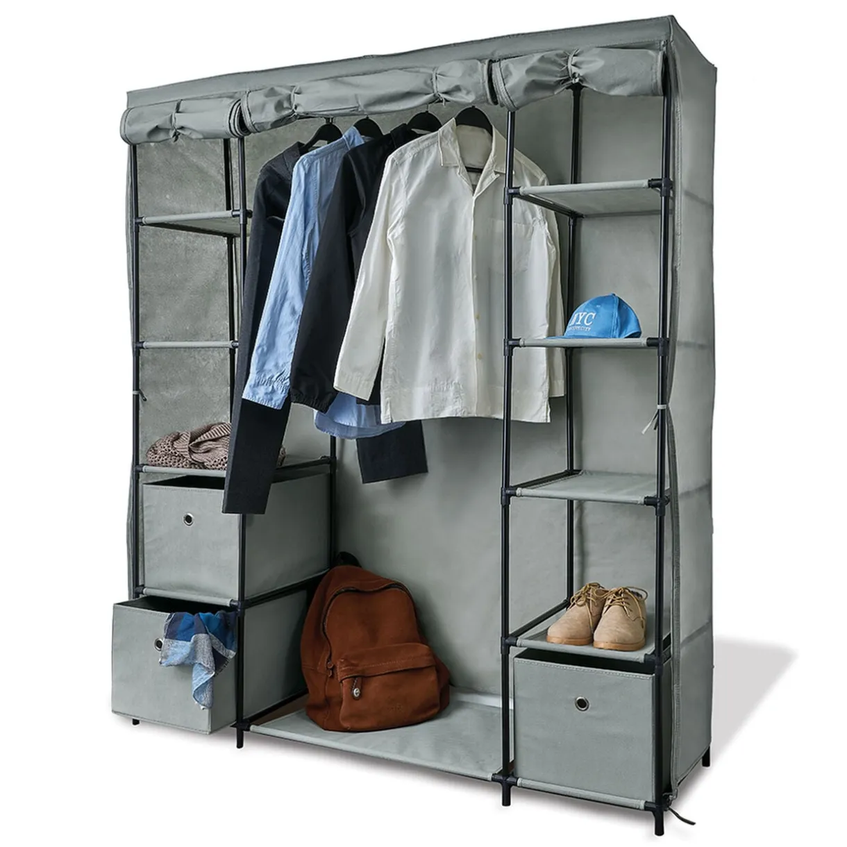 Armoire dressing tissu gris < Gifi Outlet