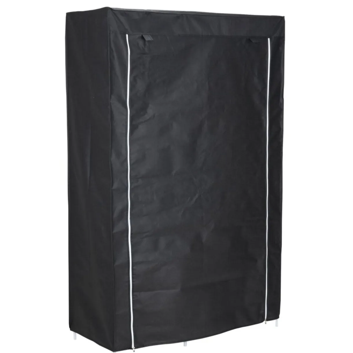 Armoire dressing tissu 1 penderie 6 cases noire 105x45xH165,5cm < Gifi Online