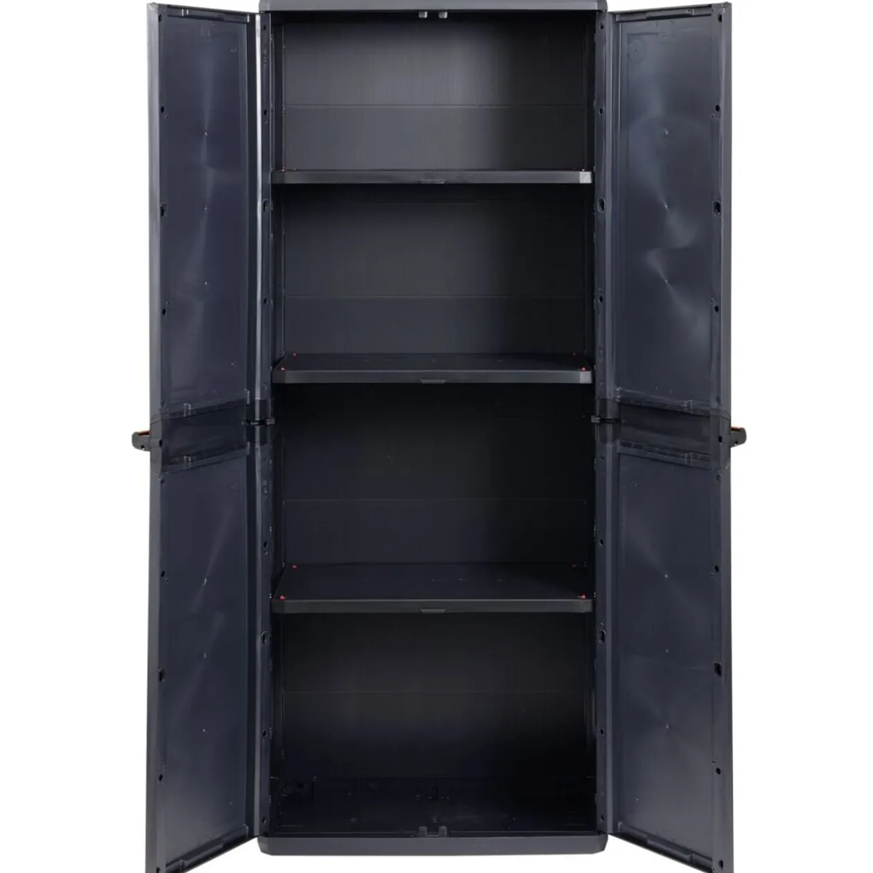 Armoire haute de garage plastique noire 3 tablettes 68x39xH166cm