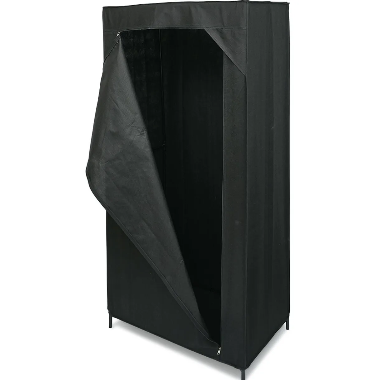 Armoire penderie en tissu noir 70x46xH146cm < Gifi Online