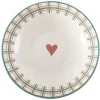 Assiete creuse imprimé coeur contour motif jacquard faïence Ø21 cm