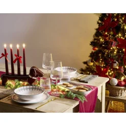 Assiete dessert imprimé Noël contour motif jacquard faïence Ø20 cm < Gifi Hot