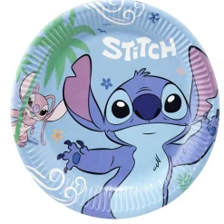 Assiette carton Disney Stitch x8 bleu Ø23cm
