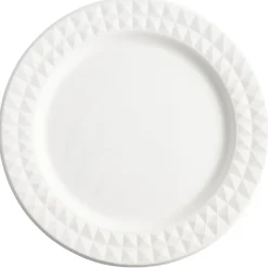 Assiette carton x8 canne à sucre bagasse contour façon diamant blanc Ø23cm < Gifi Outlet