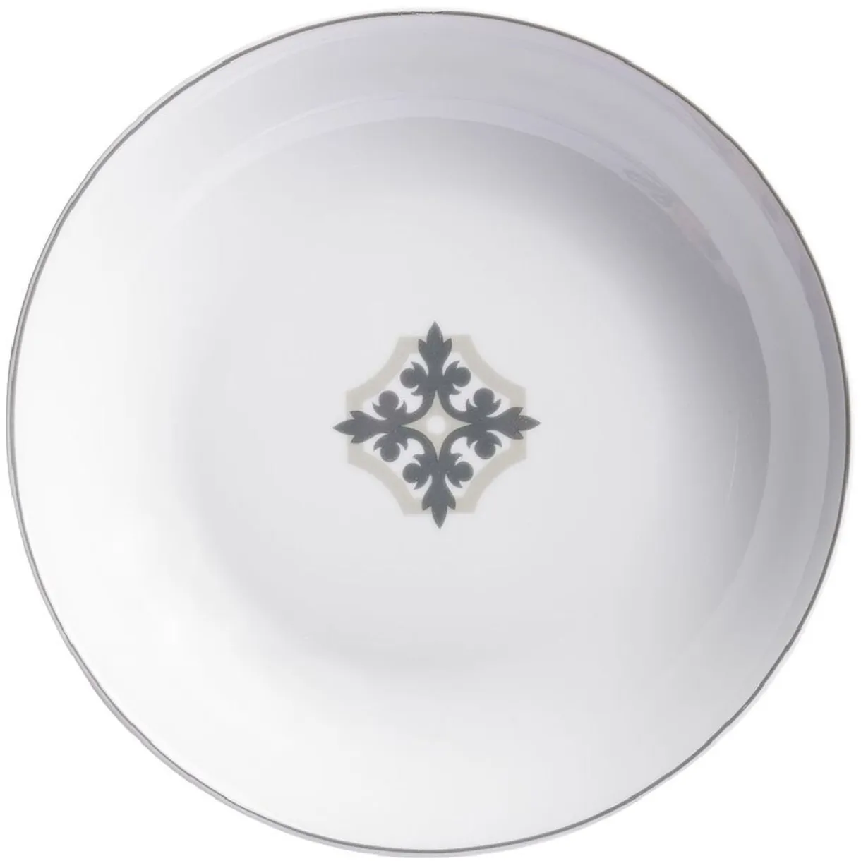 Assiette creuse blanche carreau de ciment flocon Ø21cm < Gifi Online
