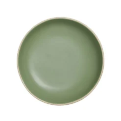 Assiette creuse en faïence vert Ø20xH4cm