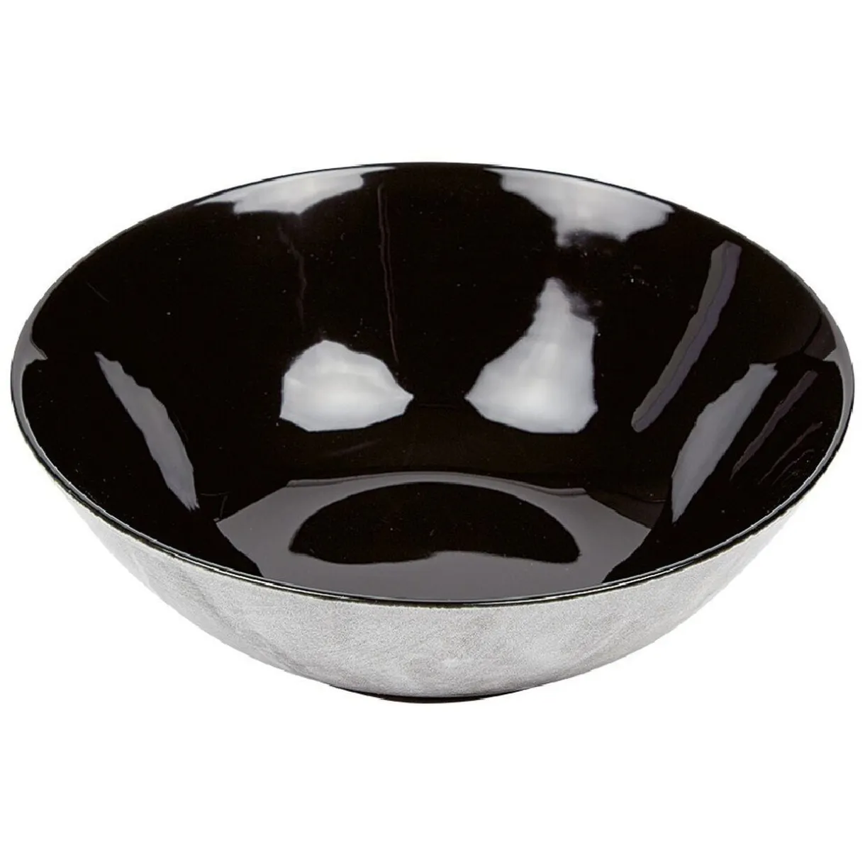 Assiette creuse noir décor marbre gris Ø18cm < Gifi Outlet