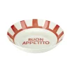Assiette creuse porcelaine "Buon Appetito" blanche et rouge Ø20cm < Gifi