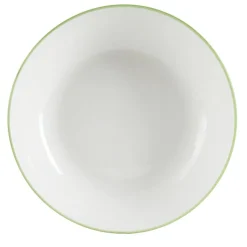 Assiette creuse porcelaine blanc liseré vert Ø20cm < Gifi Clearance