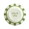 Assiette creuse porcelaine "Dolce Vita" blanche et verte Ø20cm < Gifi Hot
