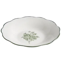 Assiette creuse porcelaine imprimé toile de Jouy Ø20 cm vert