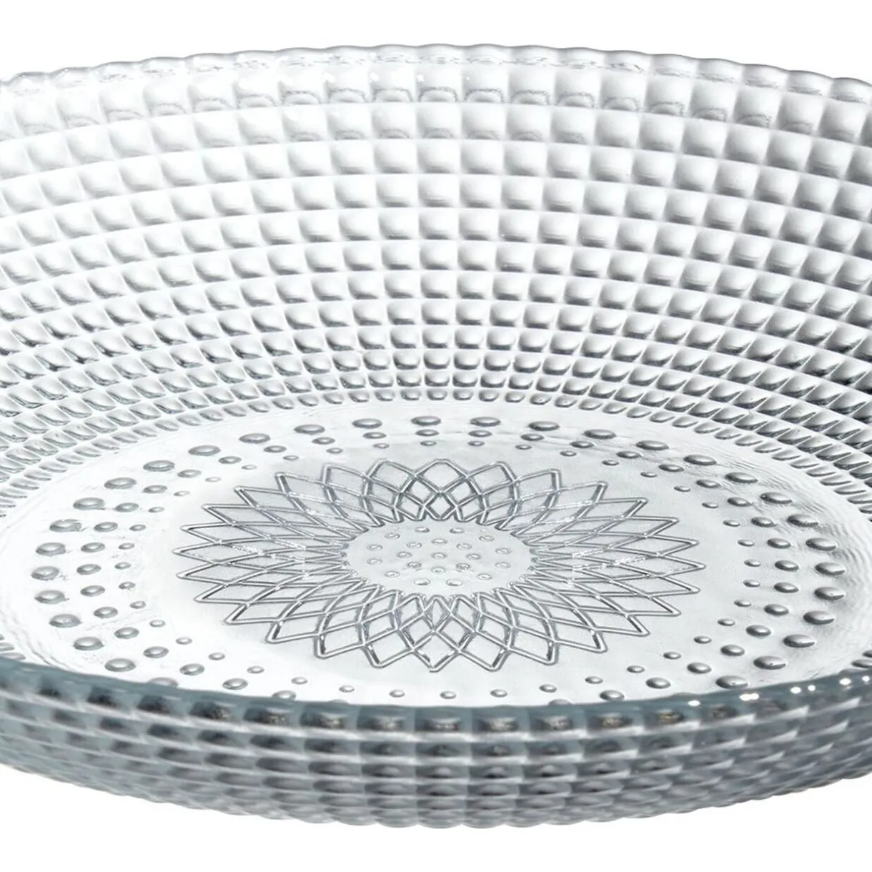 Assiette creuse ronde effet relief blanc transparent Ø21 cm < Gifi New