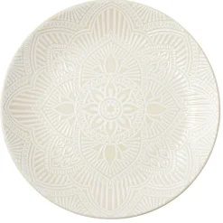 Assiette creuse ronde Sahara arabesque céramique beige Ø27cm < Gifi Best