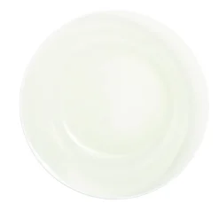Assiette creuse verre vert transparent liseré blanc Ø23cm