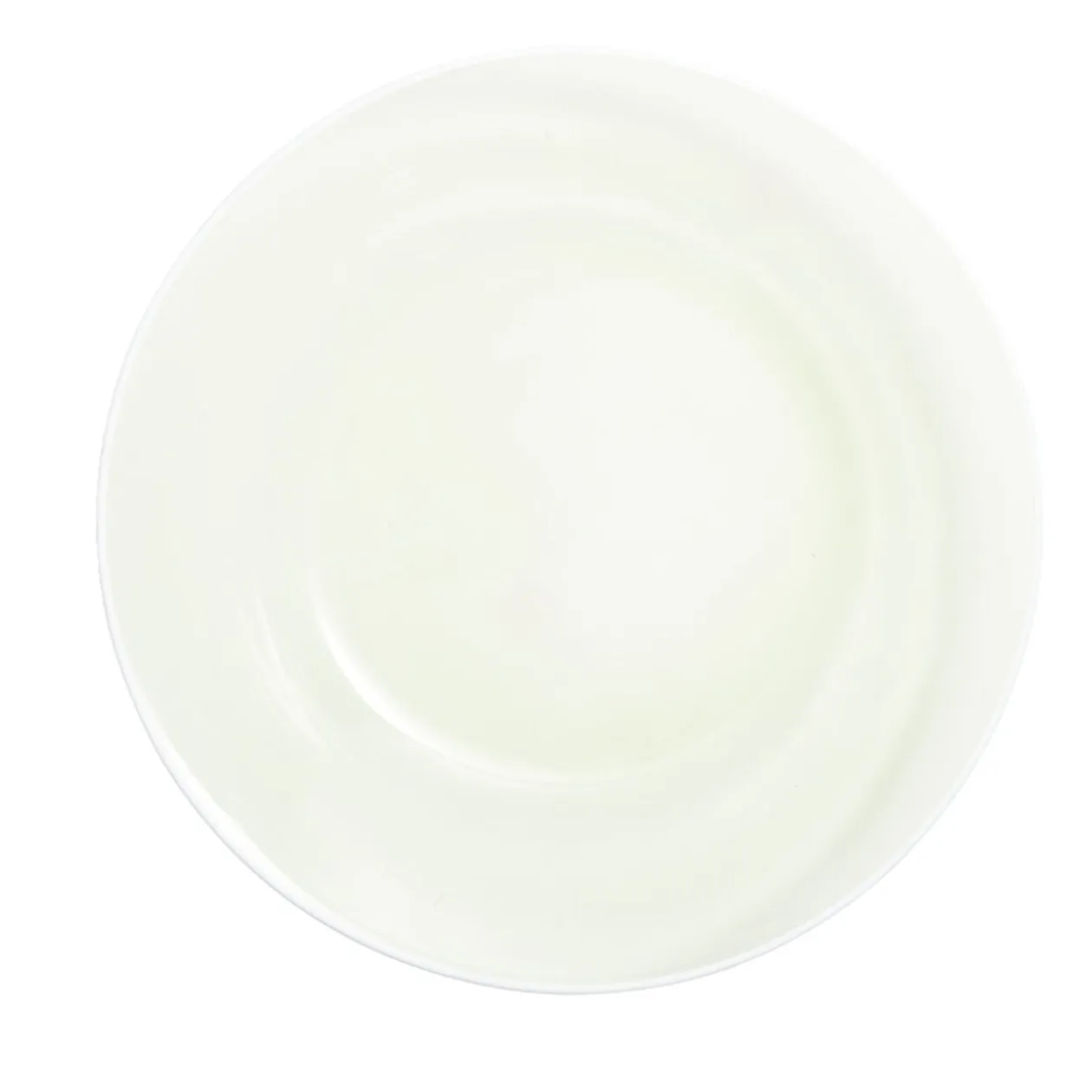 Assiette creuse verre vert transparent liseré blanc Ø23cm