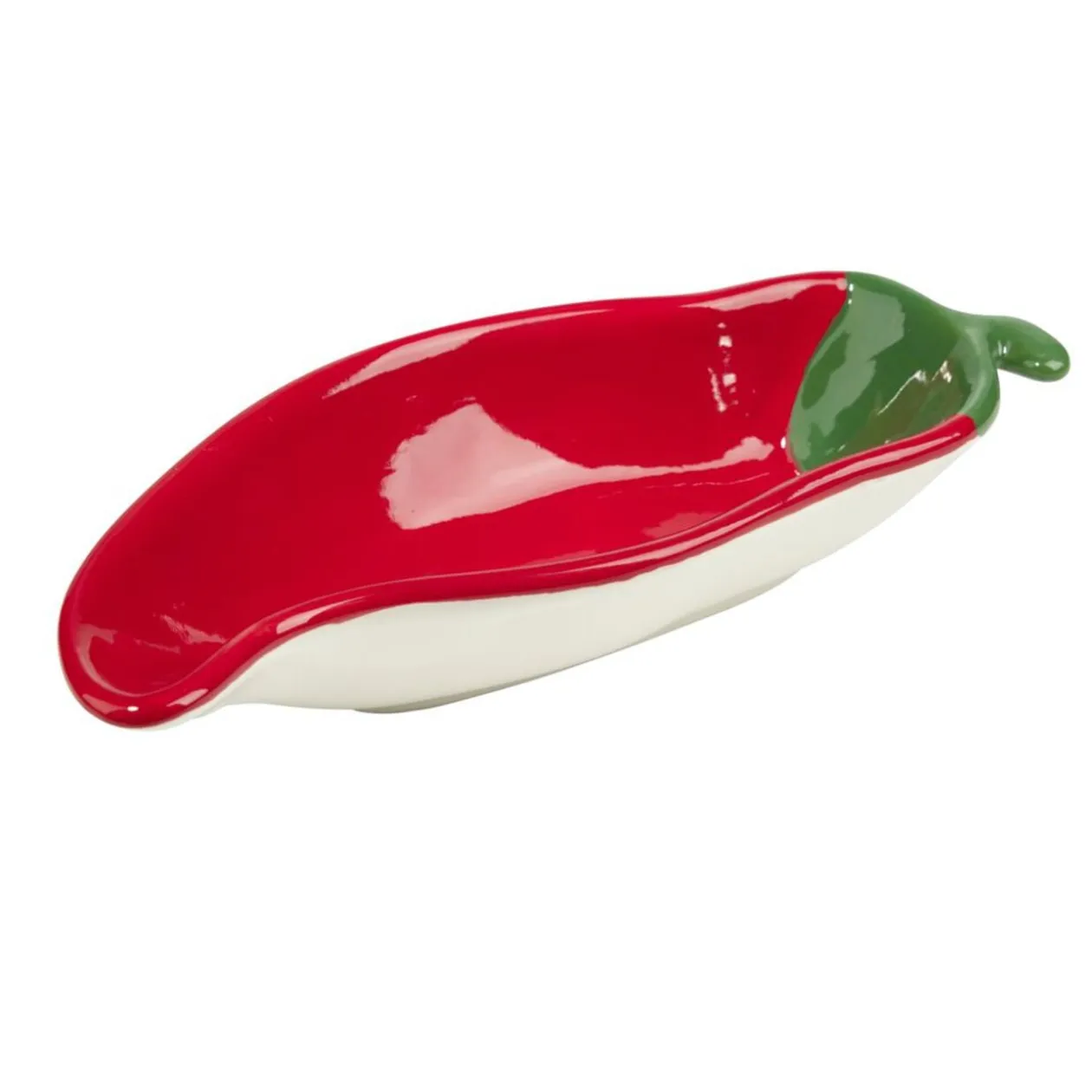 Assiette de présentation dolomite forme piment rouge L22cm