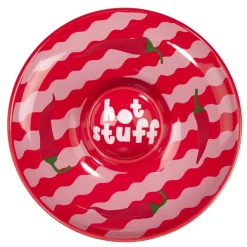 Assiette de présentation dolomite compartiment sauce motif piment Ø24cm (2 modèles) < Gifi